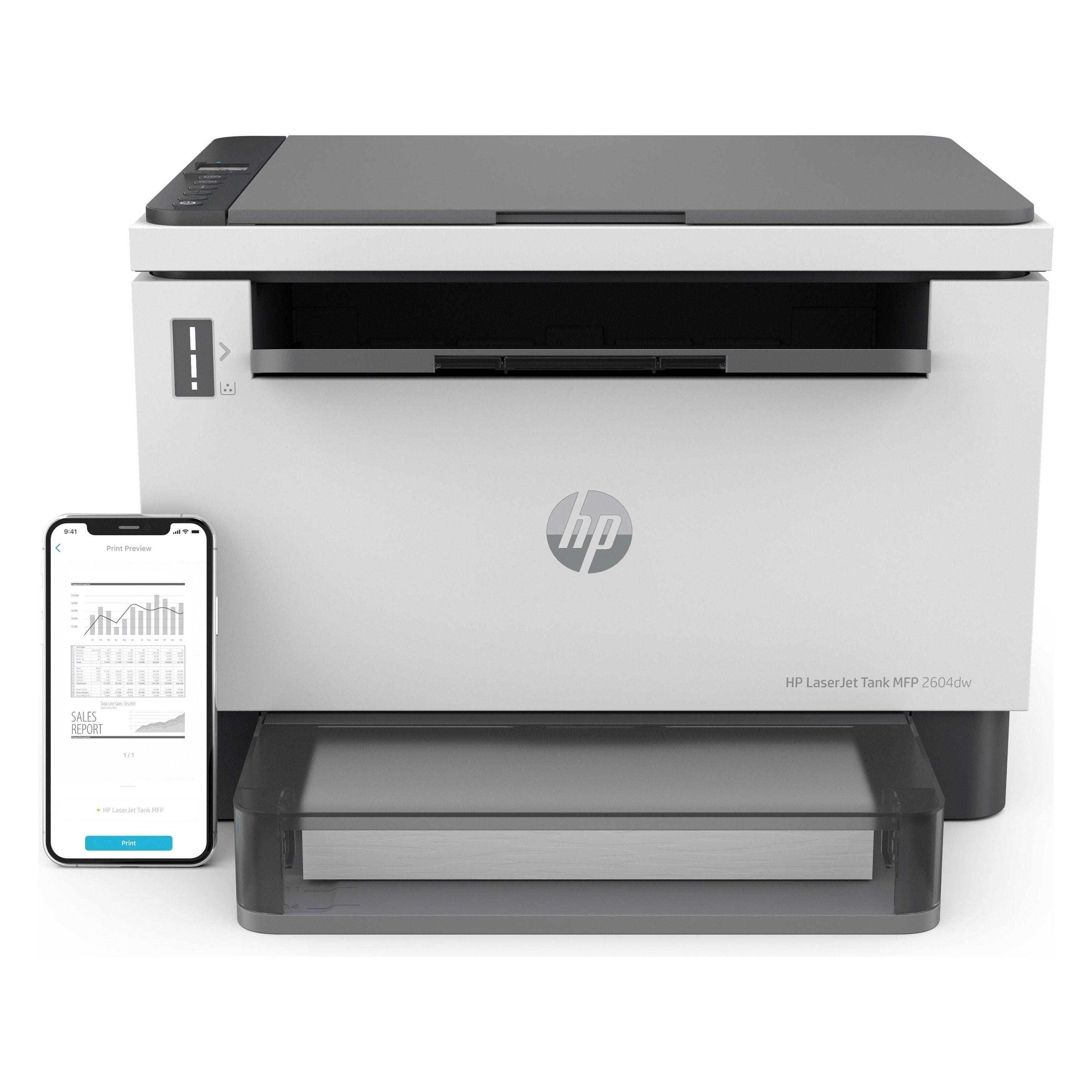 HP LaserJet Tank MFP 2604dw (Laser, Schwarz-Weiss), Drucker, Weiss, Schwarz