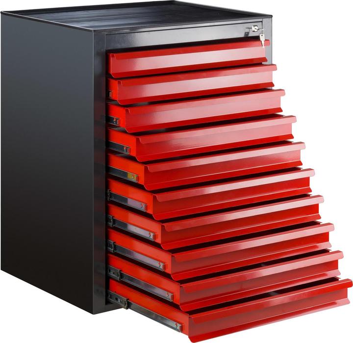 Produktbild Dema Schubladenschrank "Fernando Maxi" 10 Schubladen Anthrazit/Rot (57 cm, 90 cm)