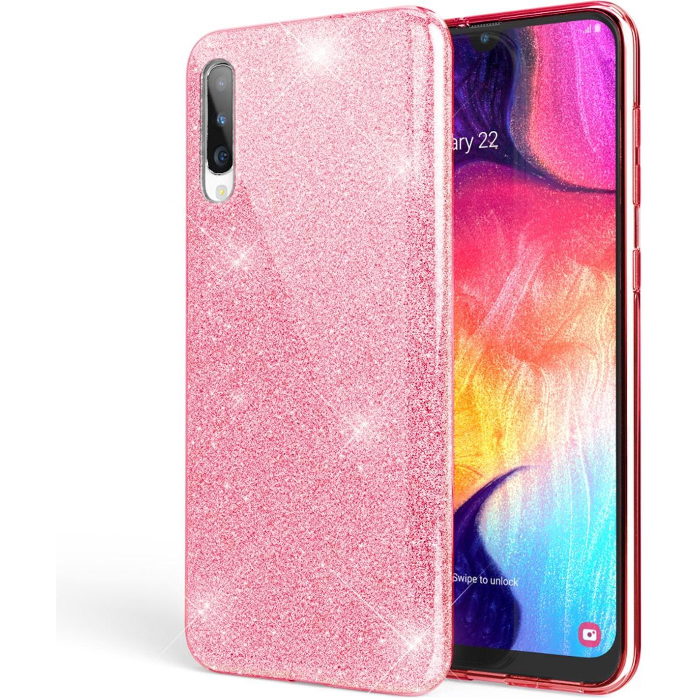 Nalia Glitzer Hülle (Samsung Galaxy A50), Smartphone Hülle, Pink