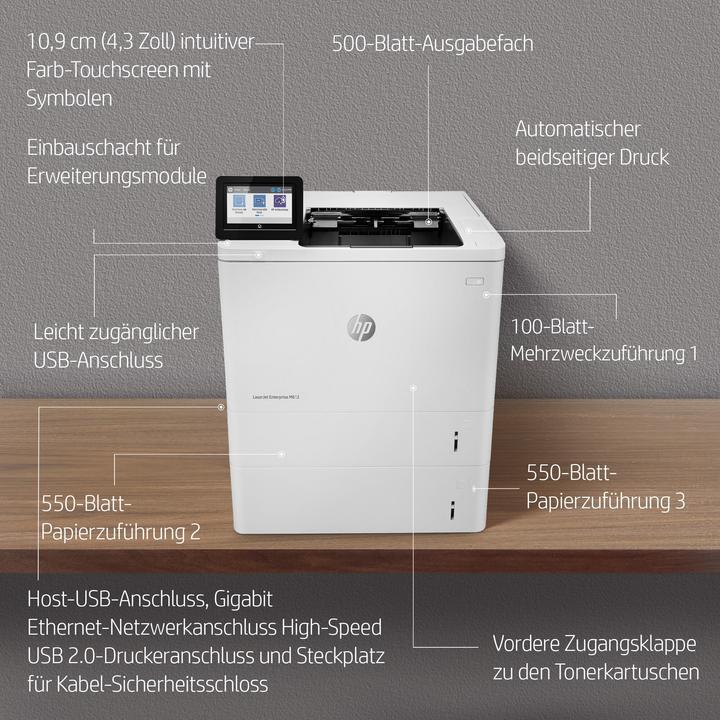 Actual product image HP LaserJet Enterprise M612dn (Laser, Black and white)