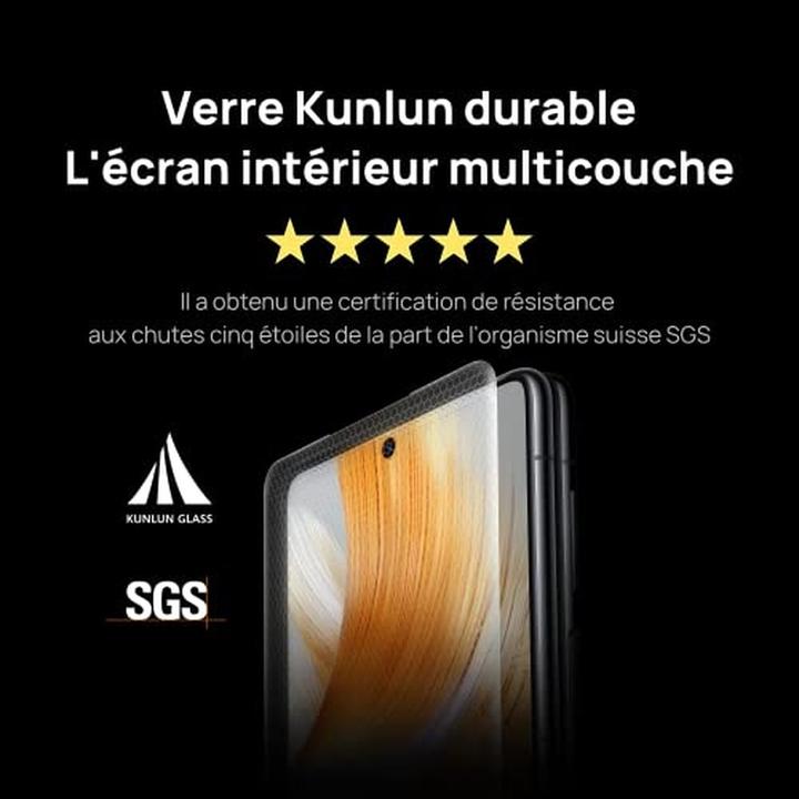 Actual product image Huawei Ultra-slim foldable smartphone with 50 MP camera, 4800 mAh battery, and fast wired/wireless charging