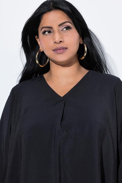 Image du produit Ulla Popken Tunique décolleté en V et manches courtes, coupe évasée avec base se terminant en pointes (54)