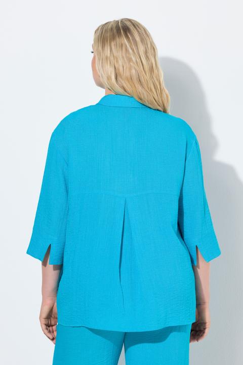 Immagine prodotto Ulla Popken Camicia con viscosa, collo da camicia e maniche a 3/4 (46, 48)