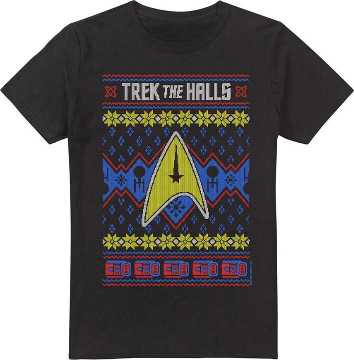 Immagine prodotto Trek the Halls Ugly Maglietta Natale Uomo (L)