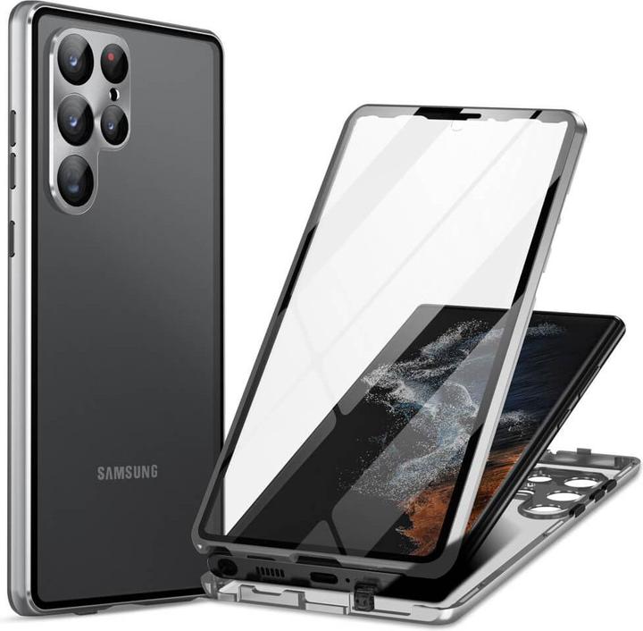 Cover-Discount Magnetische Schutzhülle mit Panzerglas silber (Samsung Galaxy S24 Ultra)