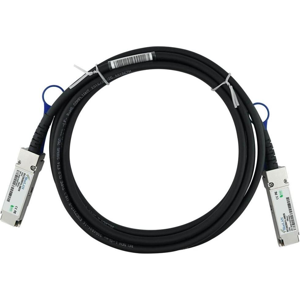 BlueLAN HPE Aruba R0Z25A kompatibles DAC QSFP28 SC282801L1M30, Transceiver, Schwarz
