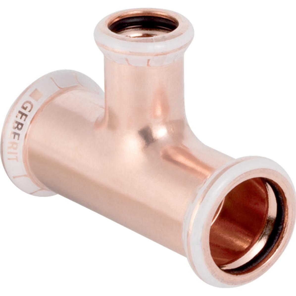 Geberit, Rohrverbindungstechnik, Reducing Tee Mapress Kupfer 28 x 15 x 28mm (61259) (Pressverbindung)