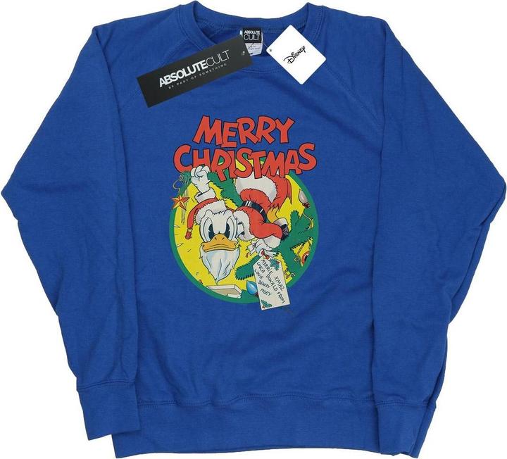Actual product image Disney Womens/Ladies Donald Duck Merry Christmas Sweatshirt (S)