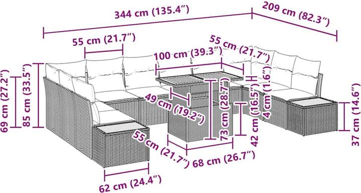 Produktbild vidaXL Gartendining-Set