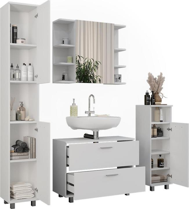 Meuble Sous-vasque ILIAS Vicco Blanc - Avec Tiroir - 80,2 X 33 X 60,8 Cm
