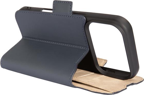 Produktbild Mike Galeli Book-Cover Echtleder Fabio tiefblau (Apple iPhone 17 Pro)