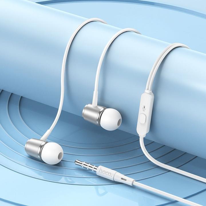 Actual product image Hoco - Wired Earphones (M108) - Jack 3.5mm with Microphone, 1.2m - White (Cable)