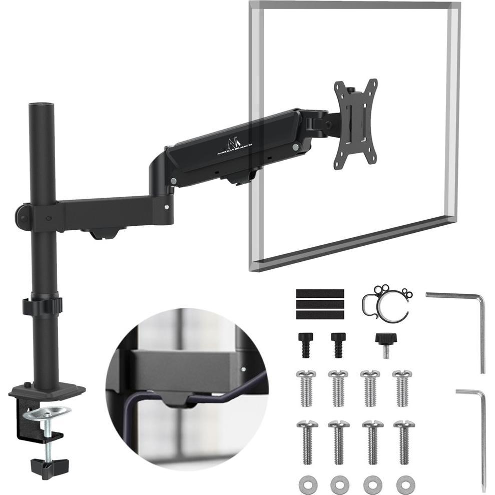 Maclean UCHWYT NA MONITOR SPRĘŻYNA GAZOWA 17 -32 2-10KG CZARNY MC-135 (32", 10 kg), Supporto per monitor, Nero