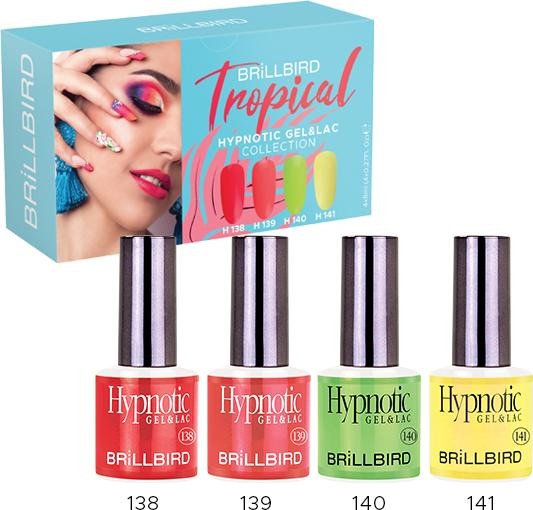 Image du produit BrillBird Hypnotic Gellack Set Tropical 4x8ml (Vernis semi-permanent)
