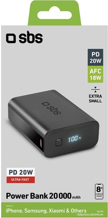 Immagine prodotto SBS Power Bank (20000 mAh, 20 W, 77 Wh)