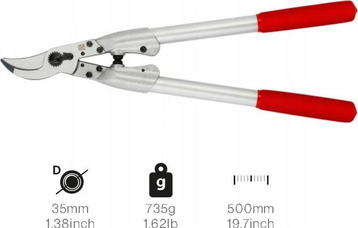 Image du produit Felco 210A-50 Sécateur à deux mains, longueur 50 cm - Tête de coupe tirante, rouge