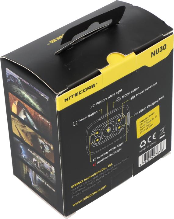 Actual product image Nitecore NU30 Triple Output Lightweight Outdoor Headlamp (500 lm)