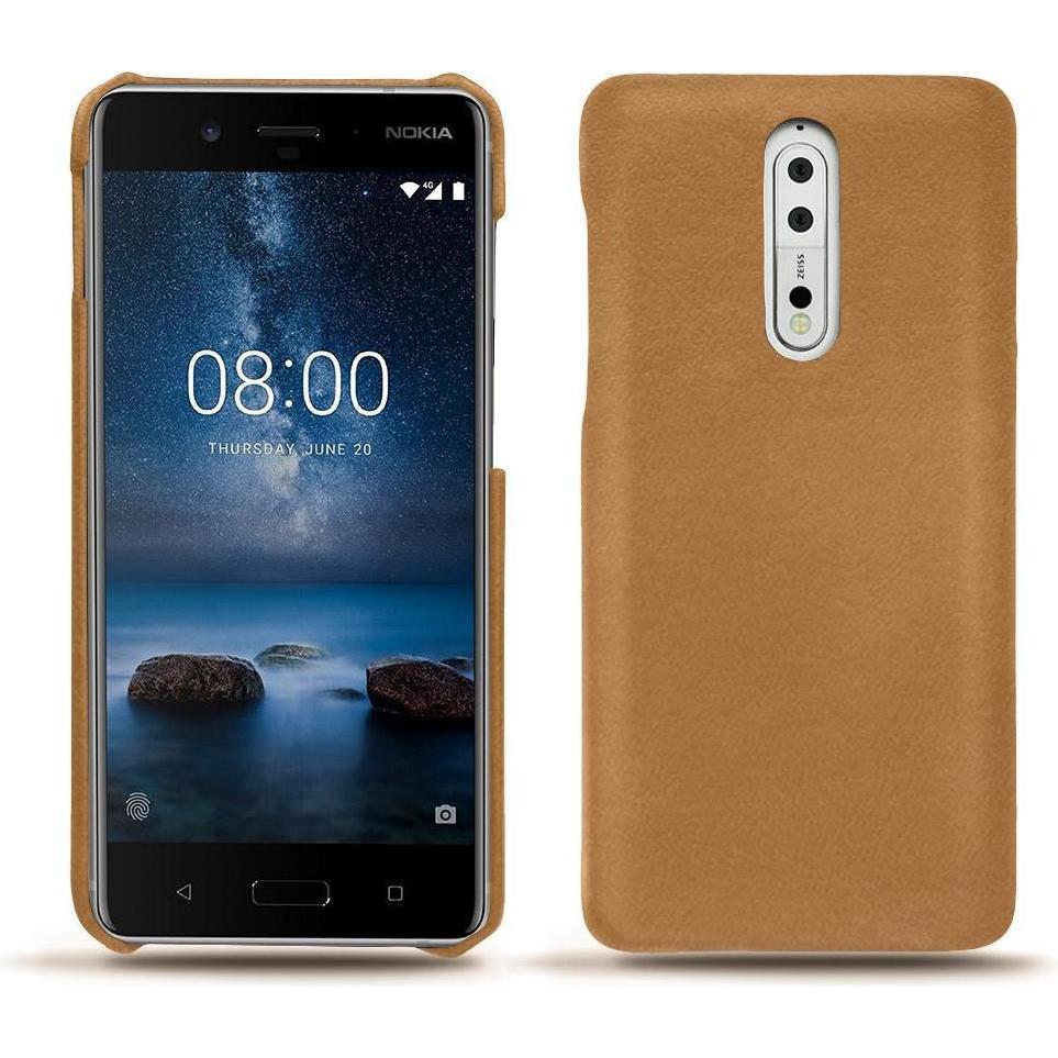 Thumbnail - Noreve Lederschutzhülle (Nokia 8), Smartphone Hülle, Braun