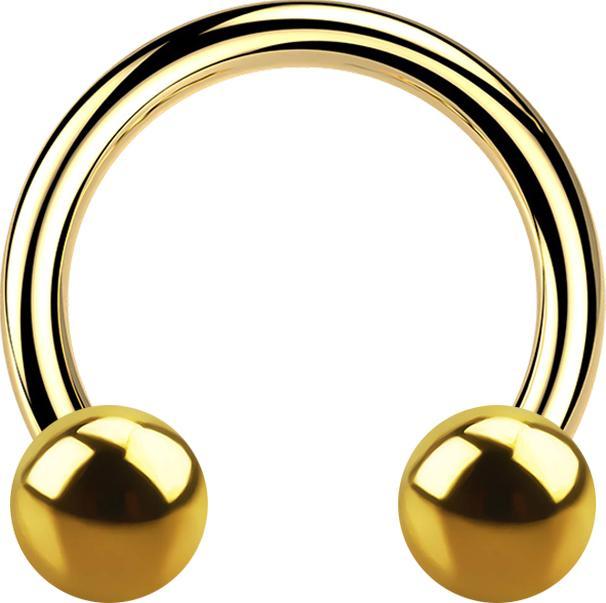 Image du produit Star Piercing Micro Barbell circulaire plaqué or avec deux boules (sans laiton, Acier chirurgical 316L)