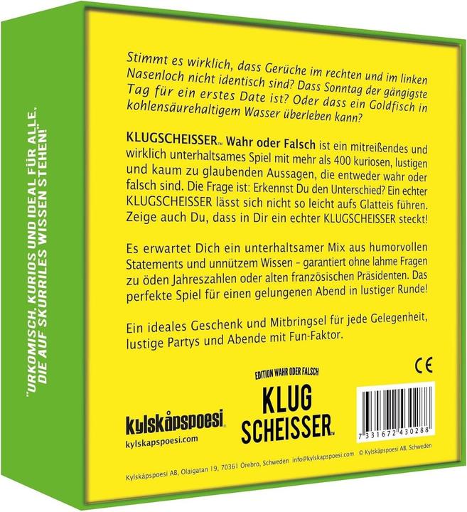 Produktbild Klugscheisser - Wahr oder Falsch Edition (Deutsch, 2 Spieler)