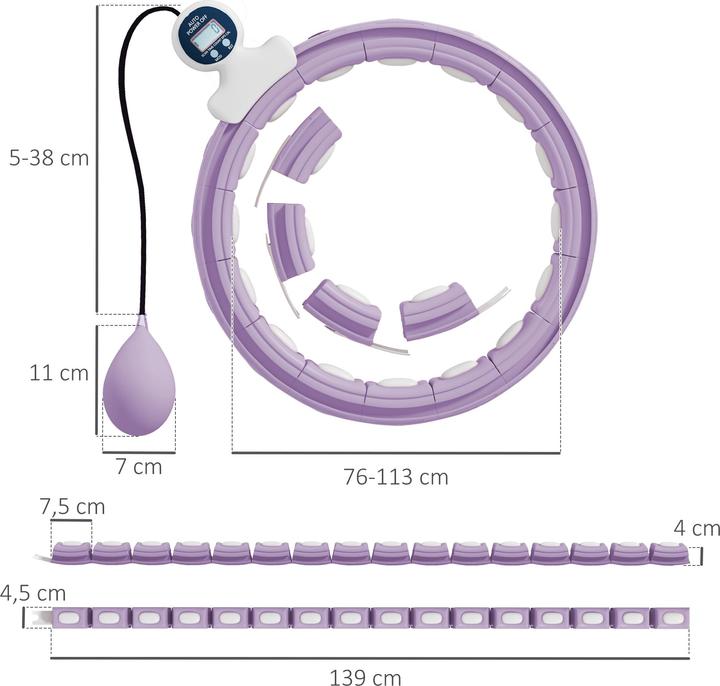 Immagine prodotto SportNow Hula Hoop Kunststoff, Metallsand Violett (1300 g)