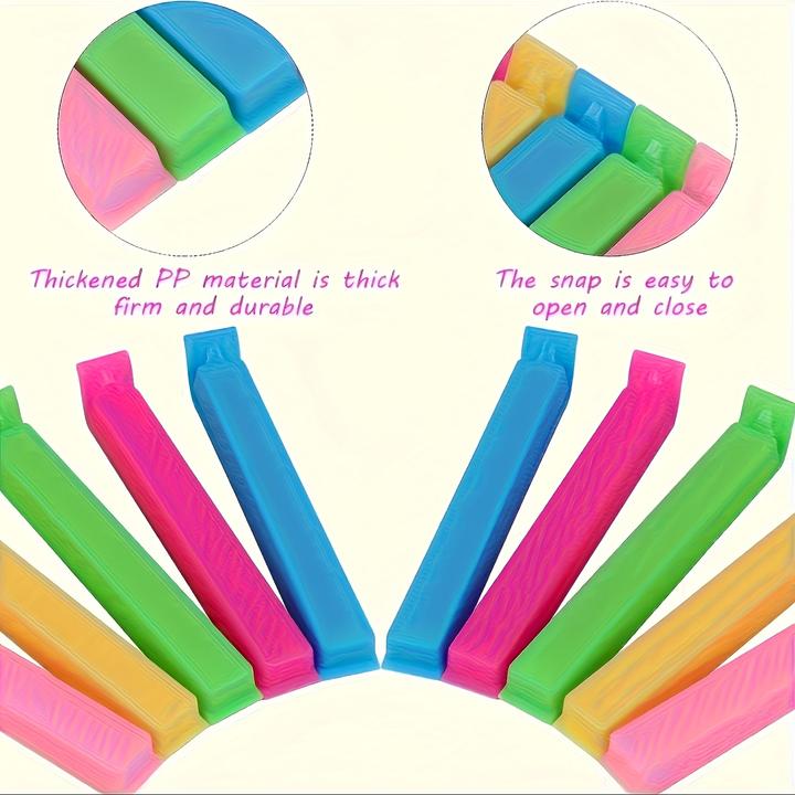 Immagine prodotto PhoneLook Lebensmittelverschlussclips für flexible Silikontüten (10er Set) farbig (10 x)