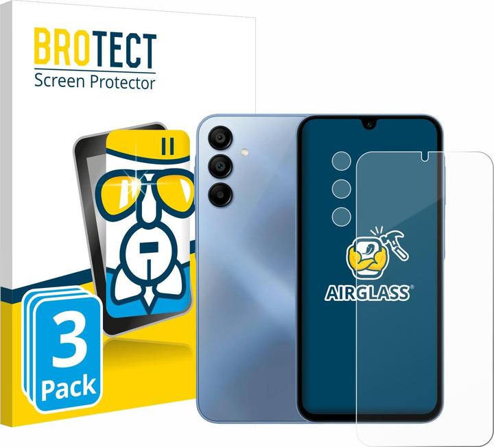 BROTECT AirGlass bulletproof glass film (3 Piece, Samsung Galaxy A15 5G)