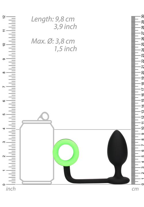 Immagine prodotto Ouch! Butt Plug with Cock Ring - GitD/Black