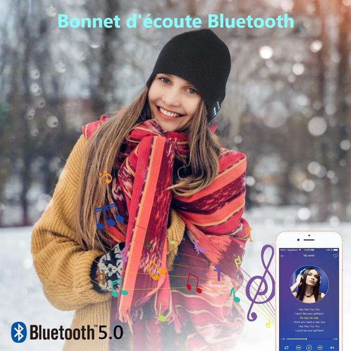 Actual product image Platyne Hat with built-in Bluetooth headset (One size)