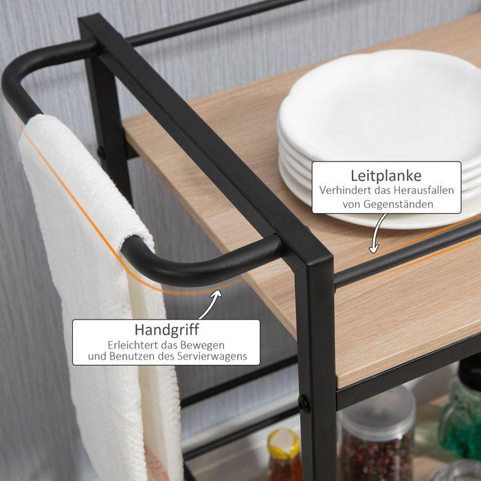 Immagine prodotto Swisshandel24 Carrello di servizio Carrello da cucina Carrello da cucina con 2 livelli e maniglia Carrello con