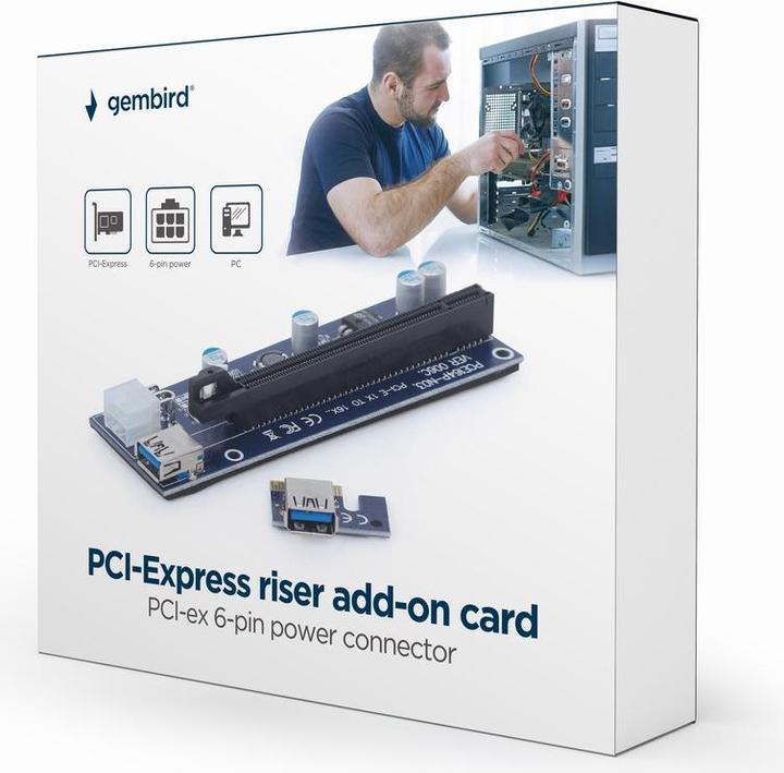Produktbild Gembird RC-PCIEX-03 Eingebaut Schnittstellenkarte/Adapter