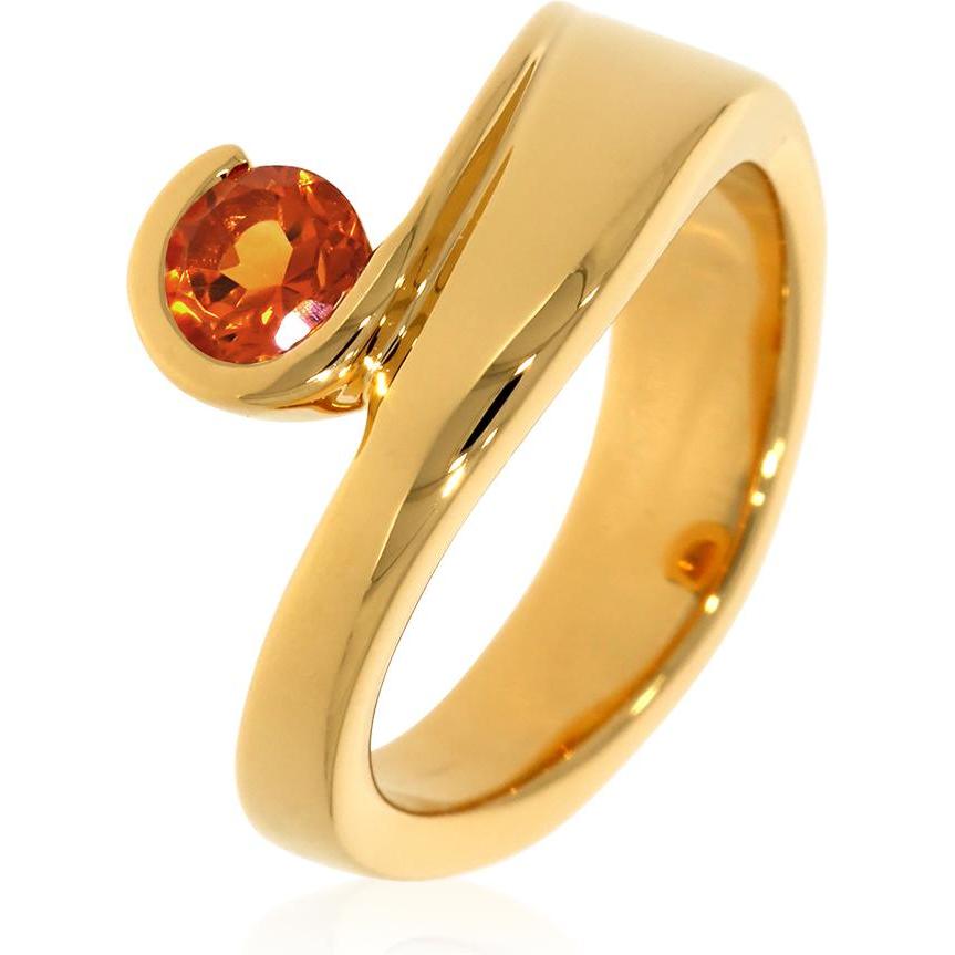 Thumbnail - Xen, Ring, Ring mit 5 mm Madeira Citrin ca. 0,50 ct. gelbvergoldet, (54, 925 Silber)
