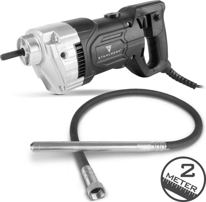 Stahlwerk Betonverdichter 900W mit Rüttelflasche 35mm 2m Gesamtlänge Innenrüttler für Betonbau