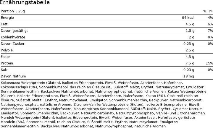 Nutritional values and ingredients Feeling Ok Biscottone (2 pcs., 25 g)