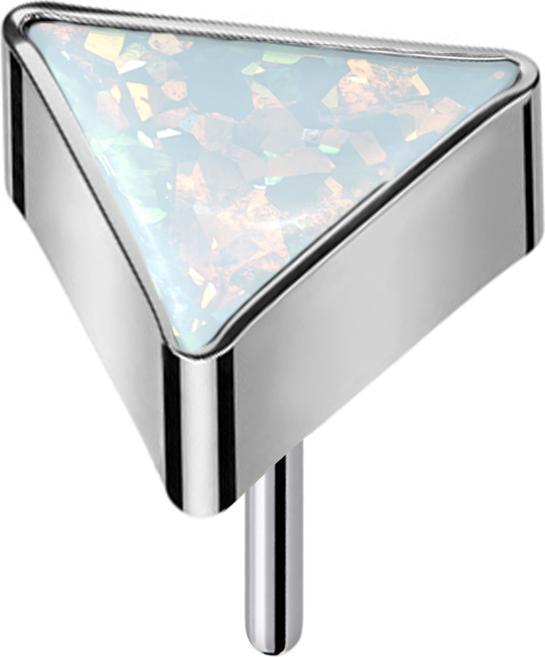 Actual product image Star Piercing Threadless dreieck silber Opal weiss (without brass, Titanium)