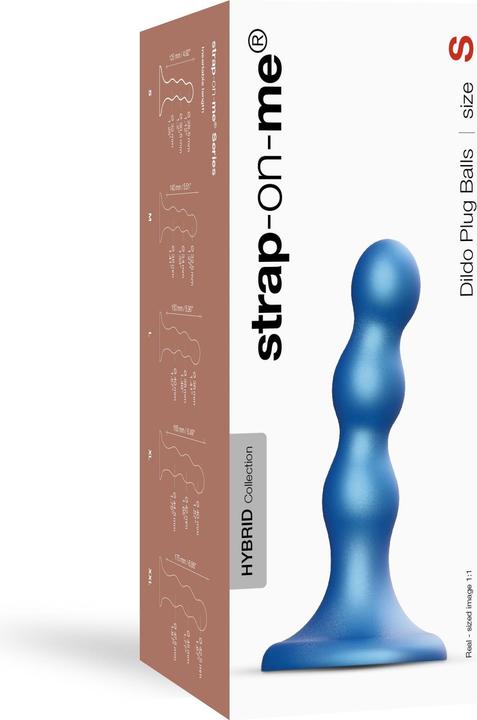 Actual product image Strap-on-me Dildo Plug Balls Metallic Blue S