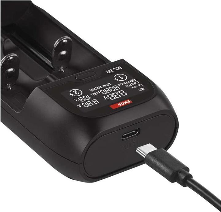 Immagine prodotto Emos Caricabatterie universale per batterie agli ioni di litio BCL-20D (1 pz., 10440, C, AA, AAA, Caricabatterie senza batteria)