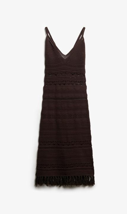 Produktbild Superdry Häkel-Midikleid mit Fransen (XXS)