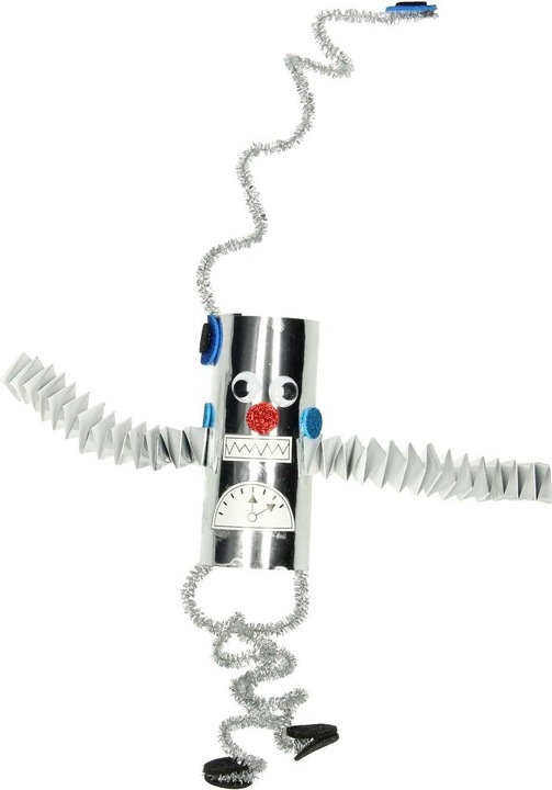 Produktbild Creativ Company Bastelset Mini WC-Papier-Rollen-Roboter 7-teilig, Silber
