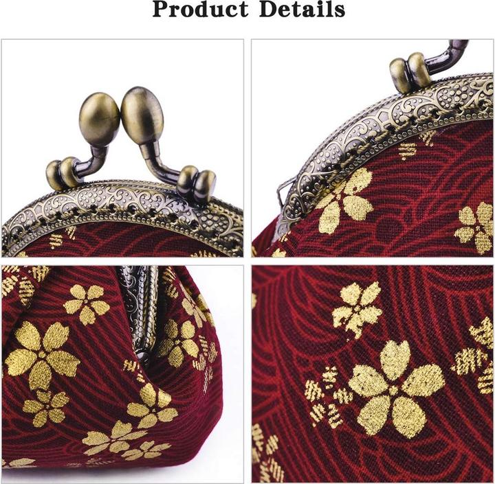 Produktbild Only-Bags.Store Floral Coin Purse Wallet mit Clipverschluss Klickverschluss