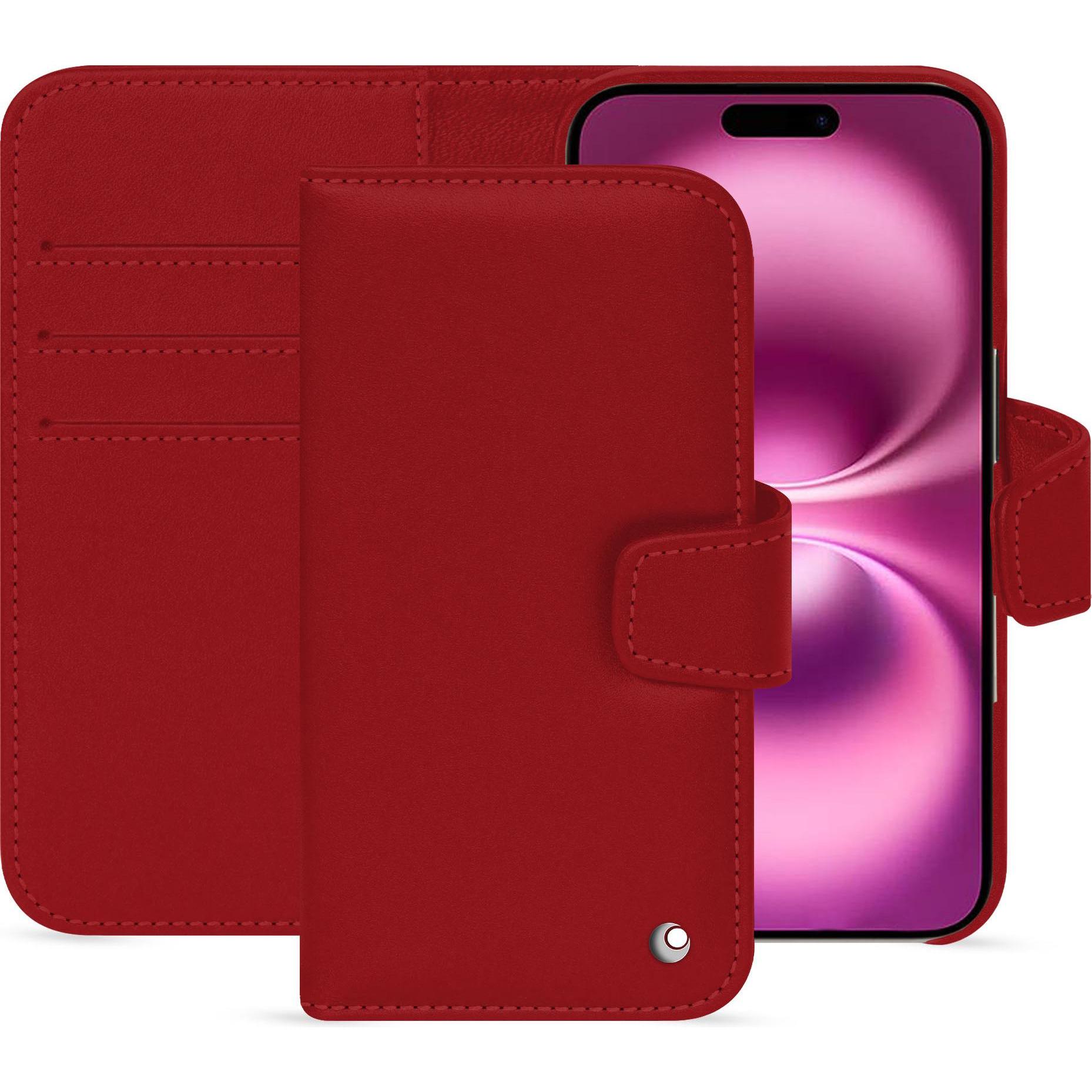 Noreve Lederschutzhülle Apple iPhone 16 Plus (Apple iPhone 16 Plus), Smartphone Hülle, Rot