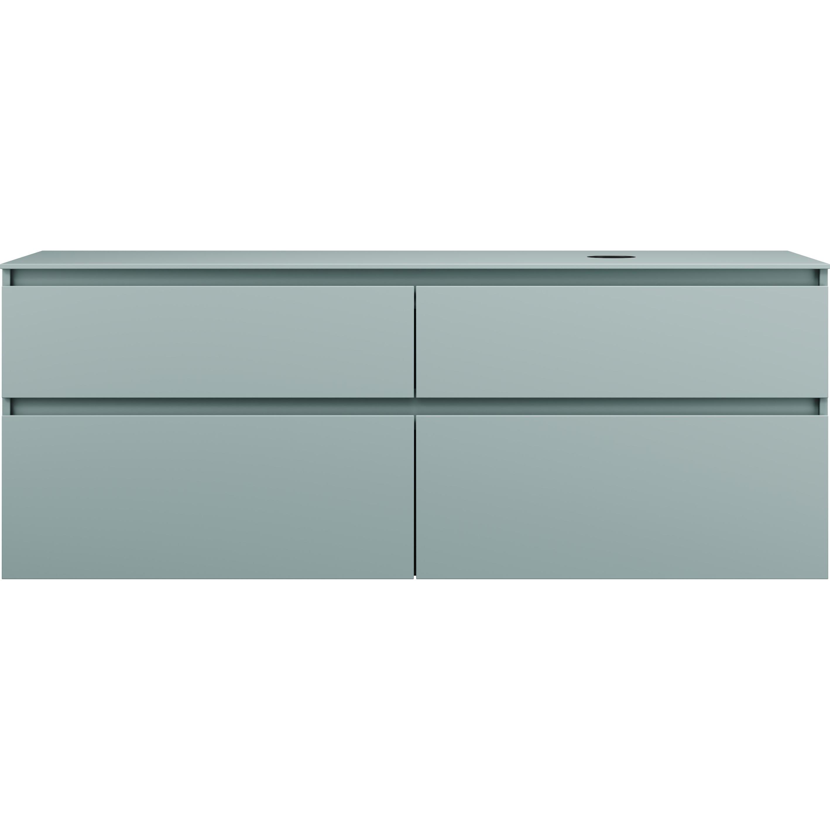 burgbad, Waschbeckenunterschrank, Lin20 Waschtischunterschrank inklusive Konsolenplatte, Beckenausschnitt rechts, 4 Ausz...