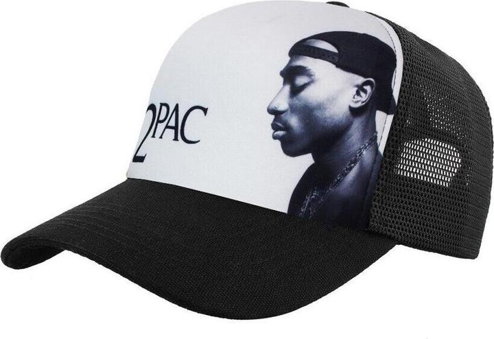 Actual product image Tupac Shakur Unisex Adult Profile Photo Mesh Panel Baseball Cap (One size)