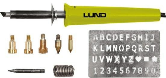 Actual product image Toya LUND Branding Iron Set 11 pieces, 30 Watt, 400°C, incl. many attachments and letters, brand painting