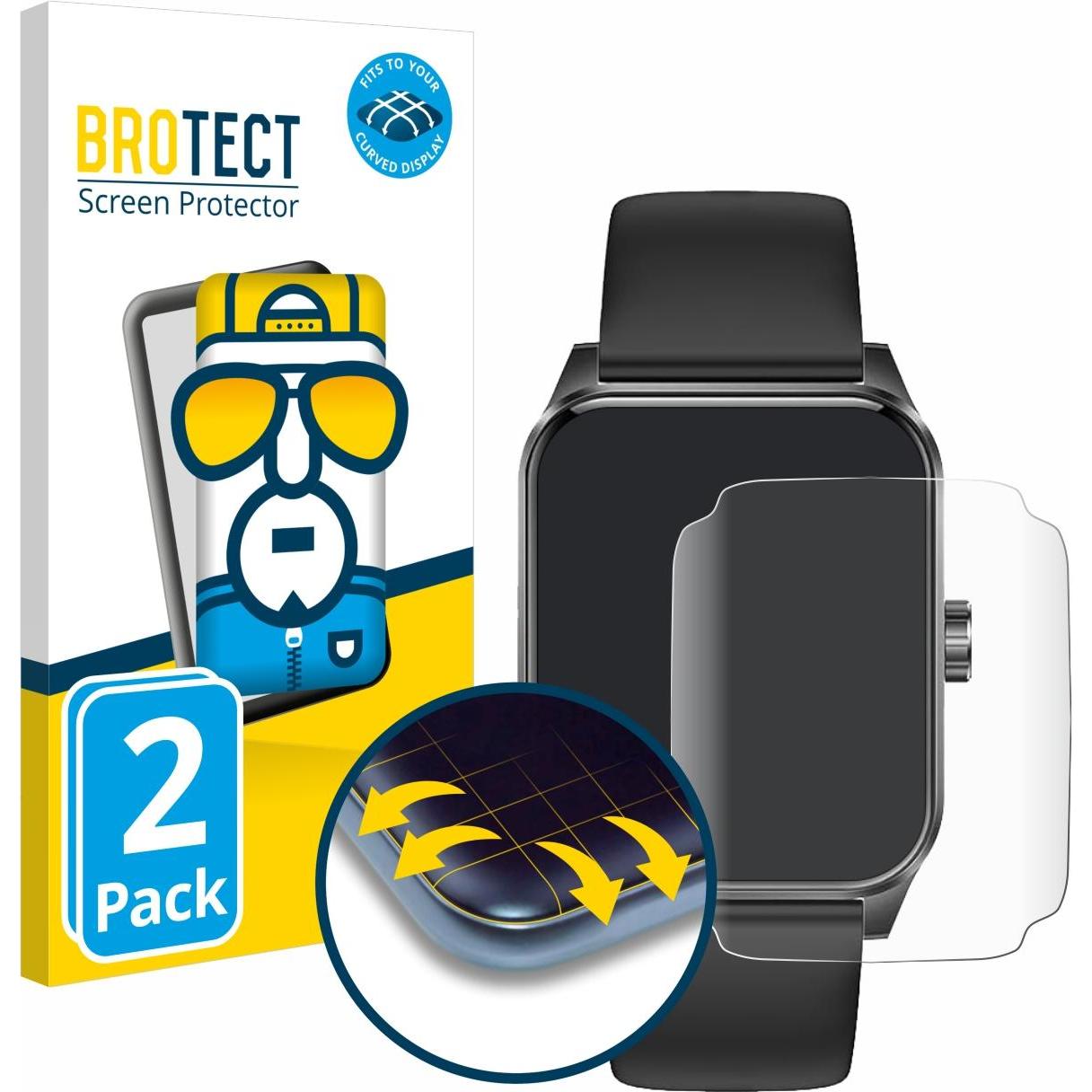 BROTECT Fullscreen Schutzfolie Displayschutz Folie Klar Transparent, Smartwatch Schutzfolie, Transparent