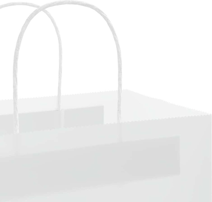 Produktbild VidaXL Kraftpapiertüten 50 Stk. mit Henkel Weiss 22x11x28 cm Papiertüte (Geschenktüte, 50 x)