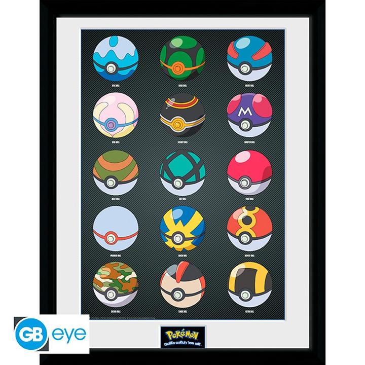 GB Eye Pokemon Framed Poster - Pokeballs (30 x 40 cm)