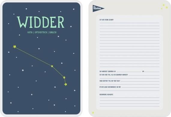 Produktbild Milestone Sternzeichen Postkarte / Poster im A4 Format, Widder