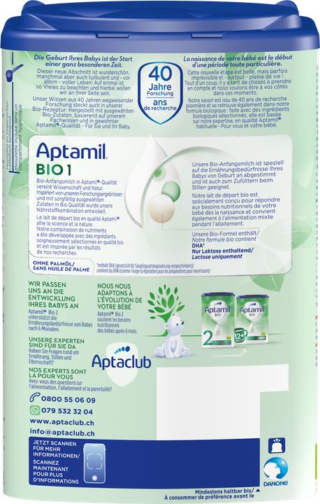 Produktbild Aptamil BIO 1 (800 g, ab Geburt)