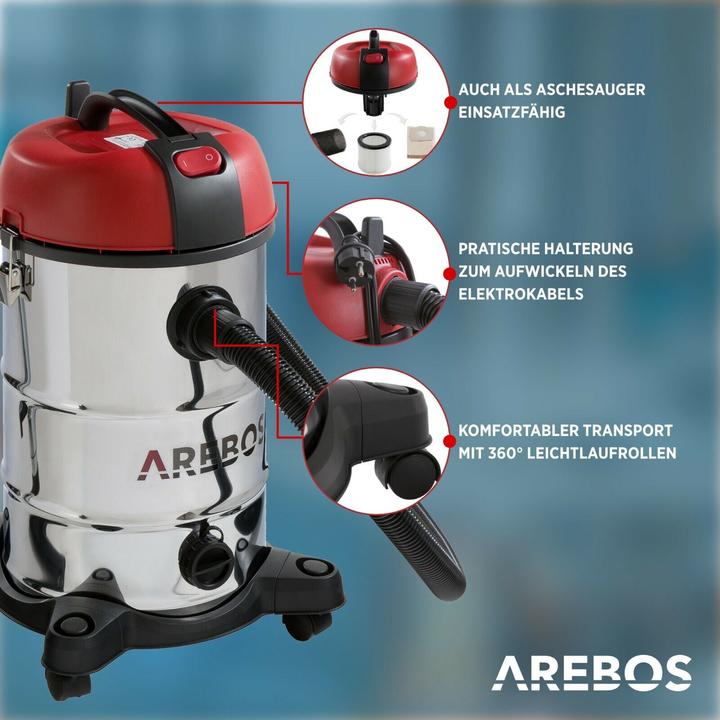 Actual product image Arebos Industrial hoover (Wet dry vacuum cleaner)
